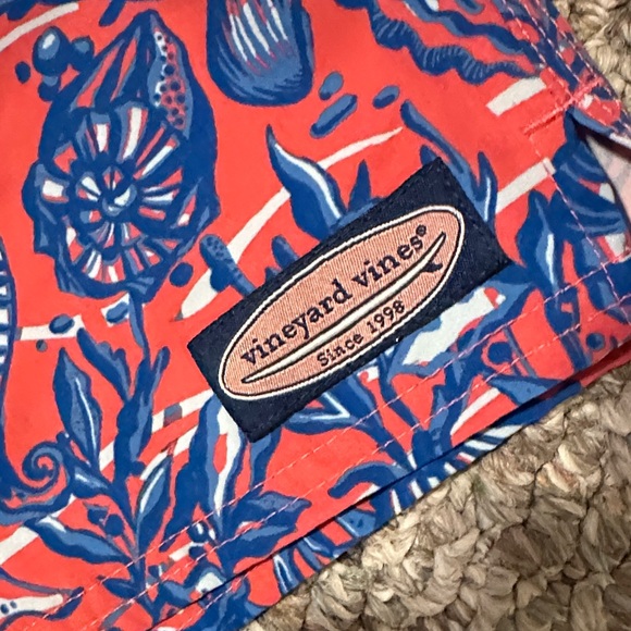 Vineyard Vines Coral and Blue Athletic Shorts - Picture 4 of 4